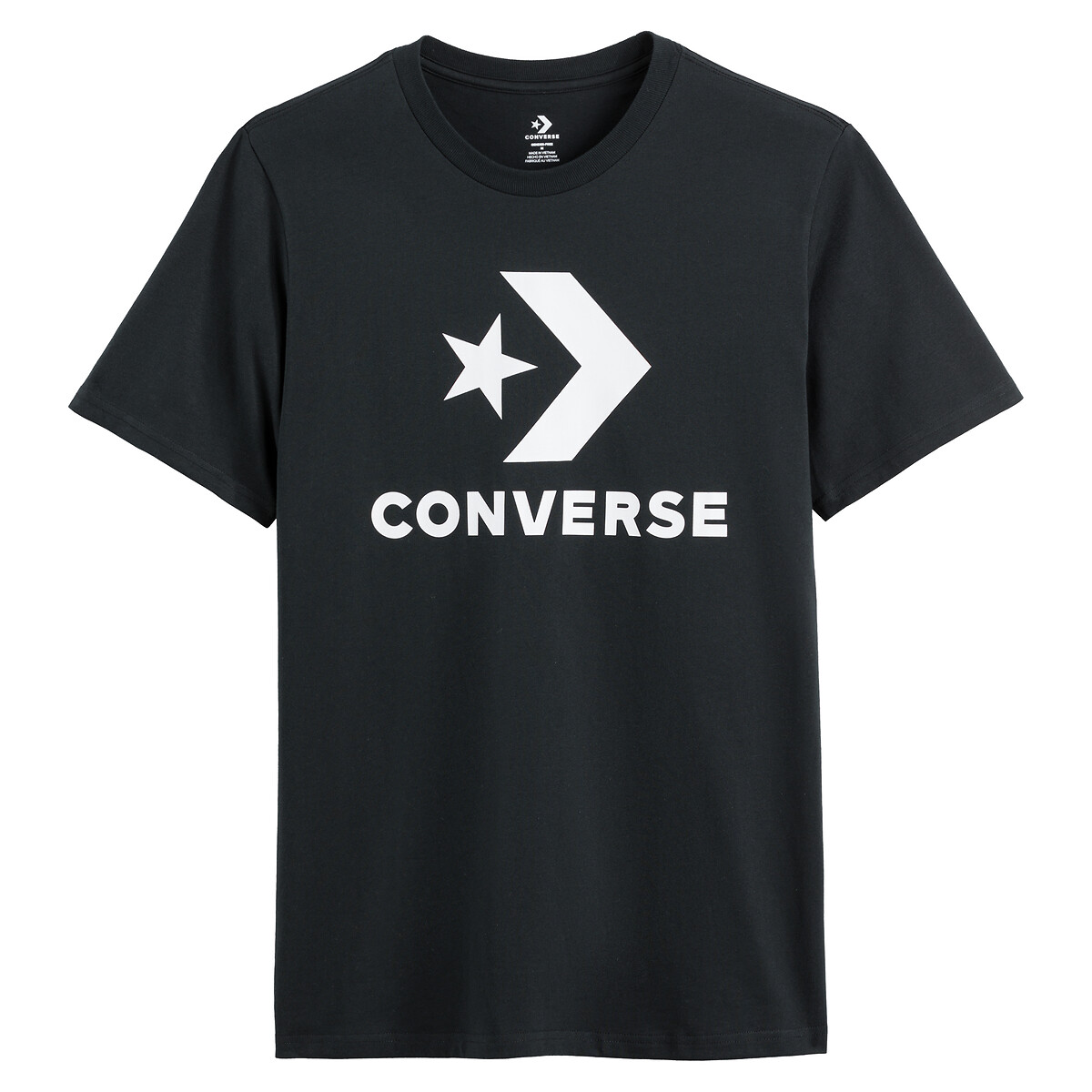Large Star Chevron T-Shirt in Cotton with Short Sleeves black, CONVERSE