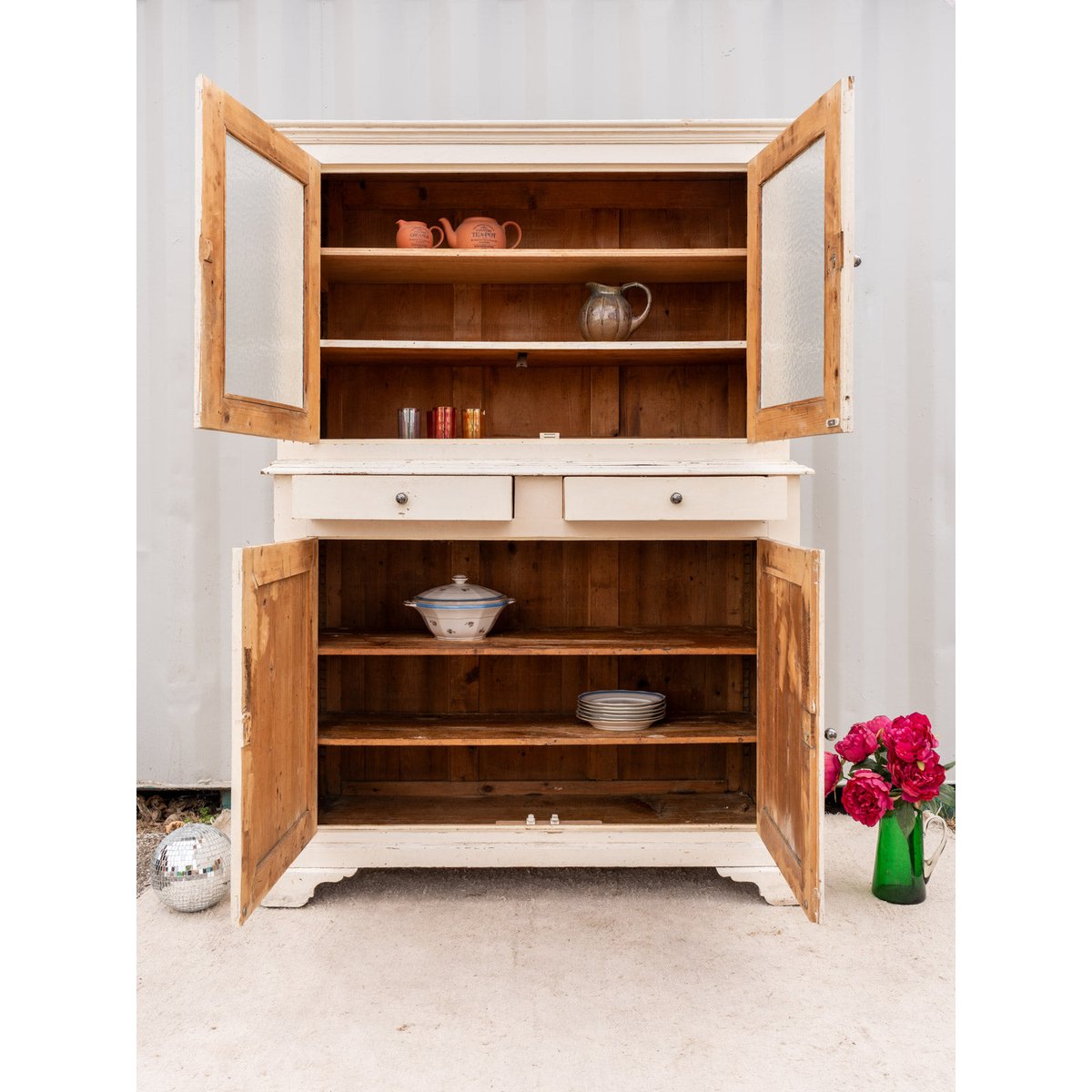 Buffet à deux corps en bois écru Gilbert N°1692 - Bon état ecru, DEBONGOUT
