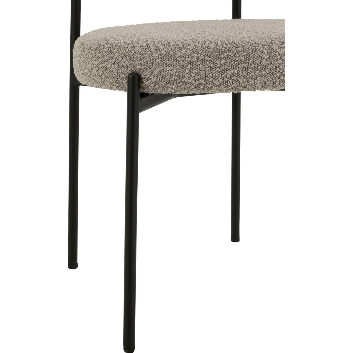 Chaise de salle à manger en plastique dossier arrondi gris clair et noir élégant, RECOLLECTION
