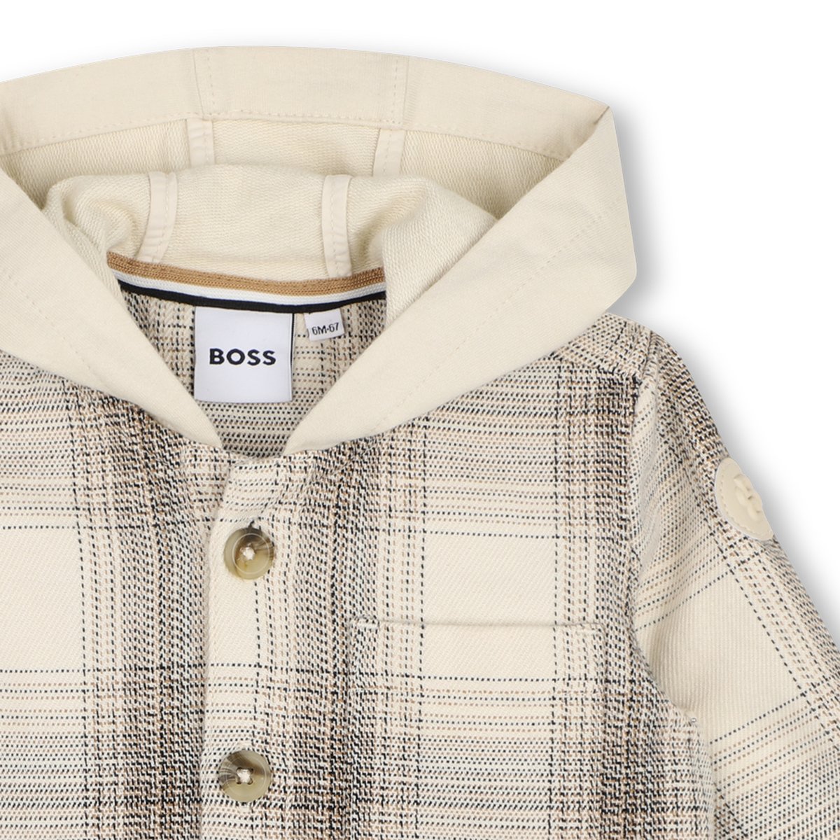 Chemise à carreaux ivory, BOSS KIDSWEAR