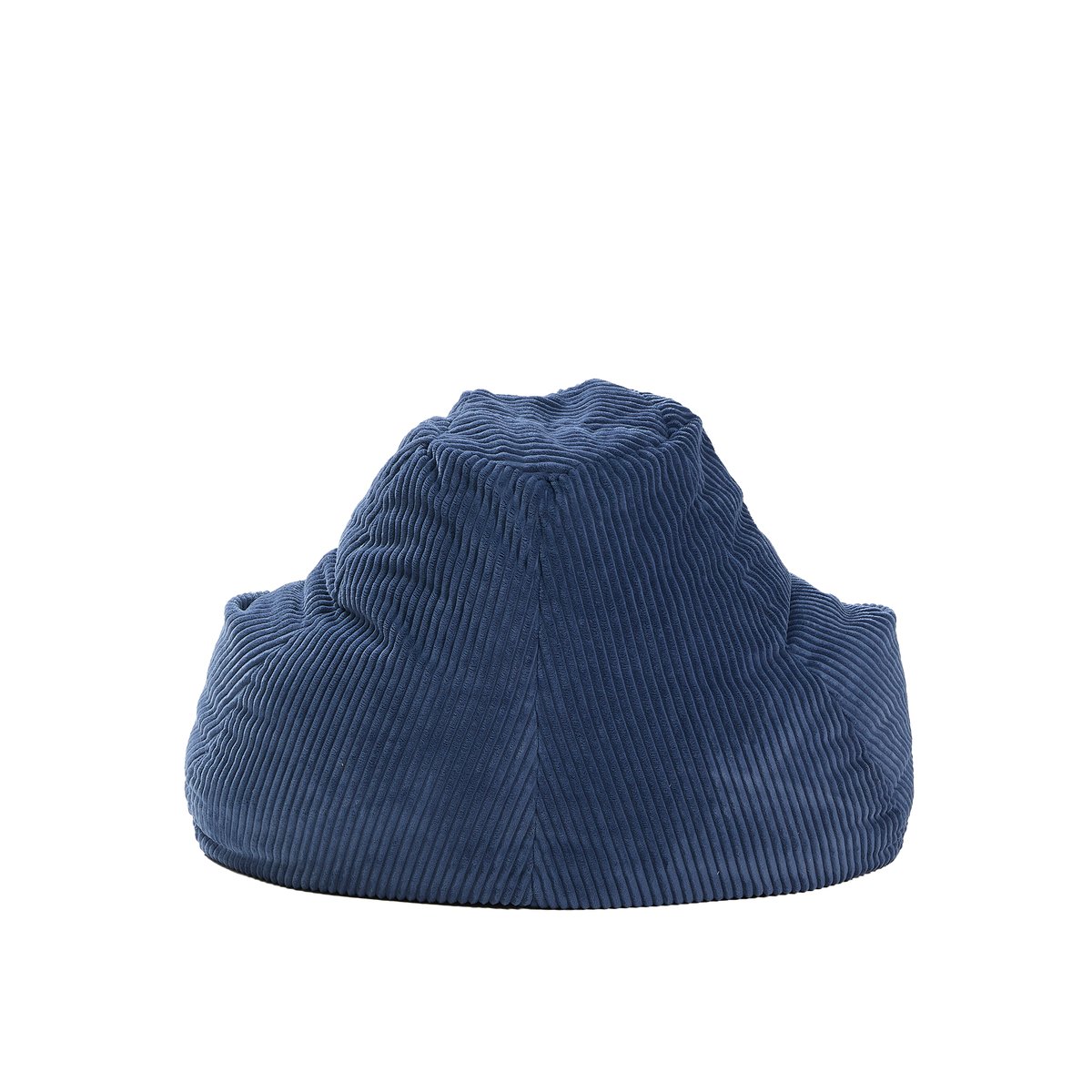 Pouf de salon, velours côtelé, GRANA bleu, NORDLYS