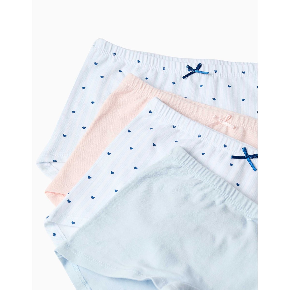 Lot de 4 boxers unis/imprimés en coton multicolore, ZIPPY