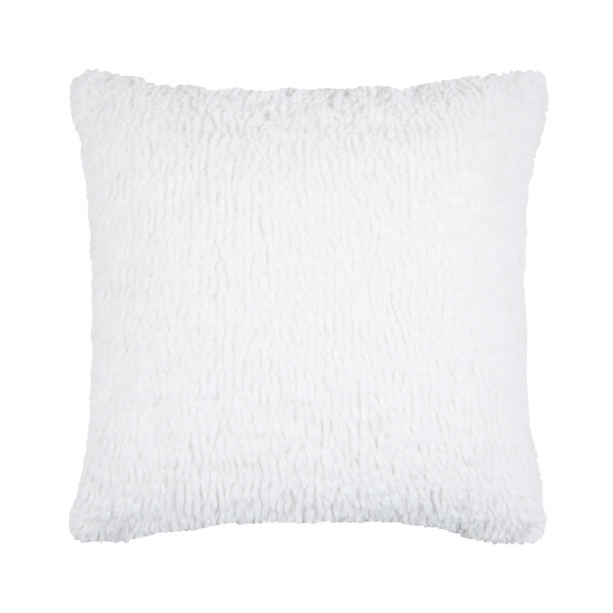 Coussin carré imitation fourrure avec recto velours blanc, LOVELY CASA