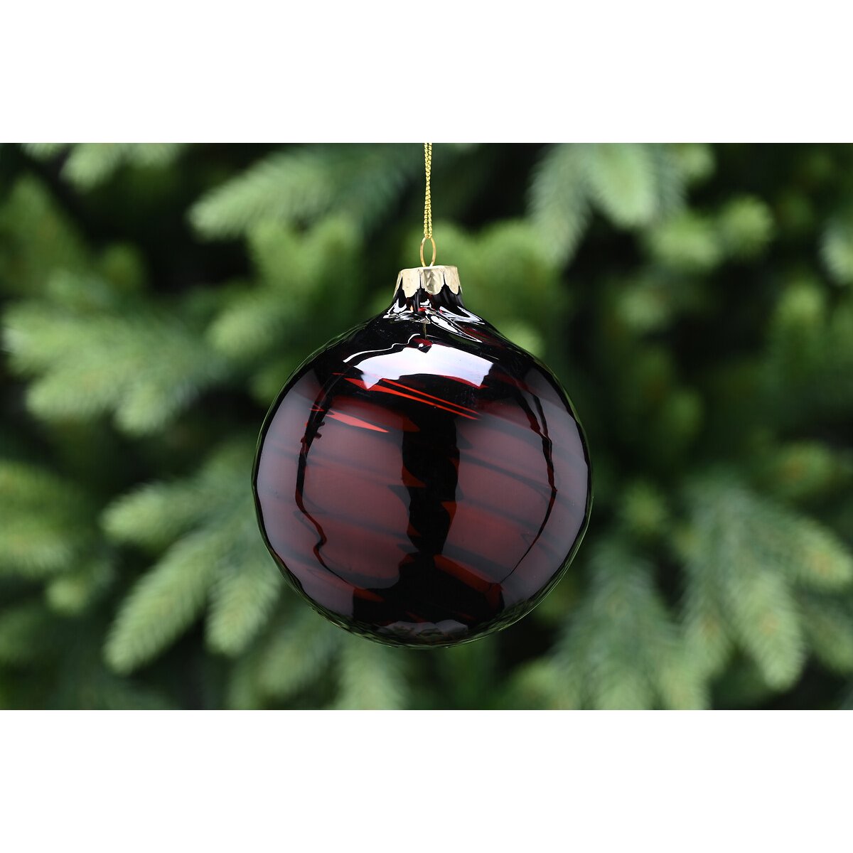 Set of 3 Embroidered & Glass Baubles burgundy, SO'HOME