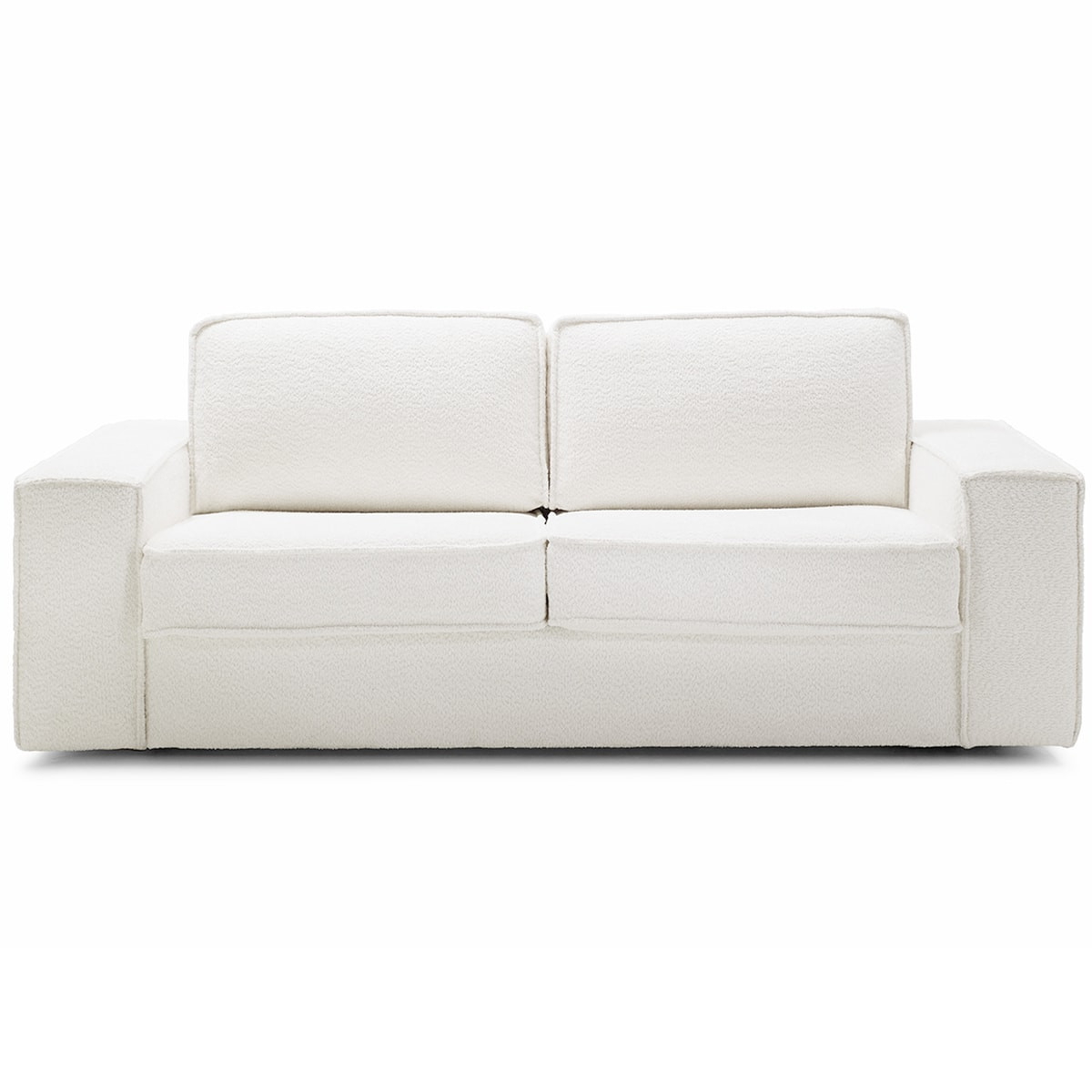 Canapé convertible express 3 places en tissu bouclé - DARIO ecru, HOMIFAB