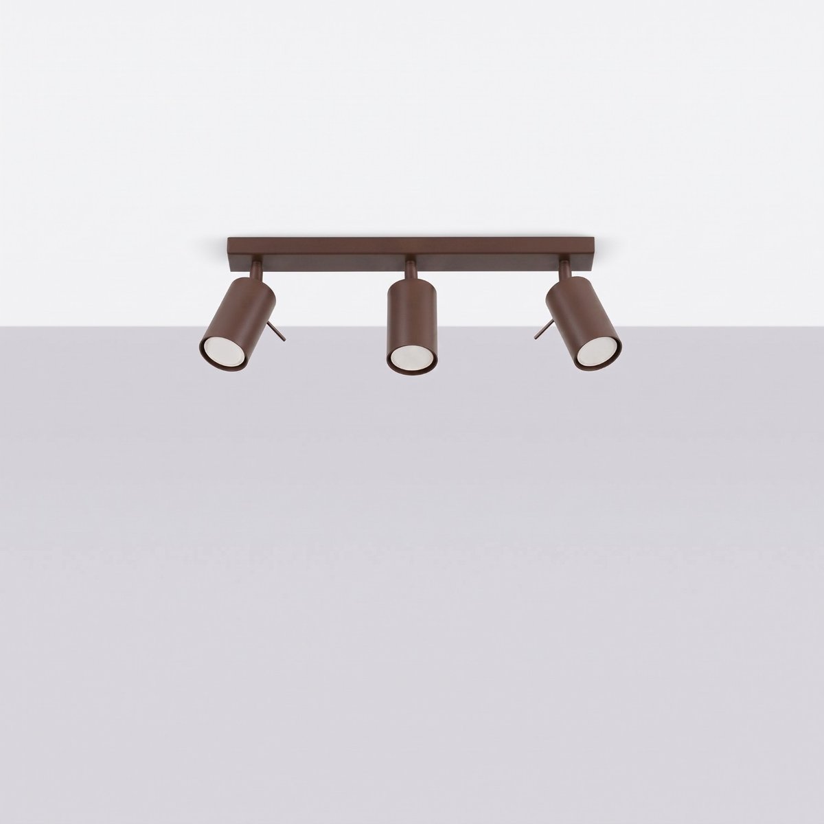Plafonnier Acier Marron GU10 3 RING marron, EDEN