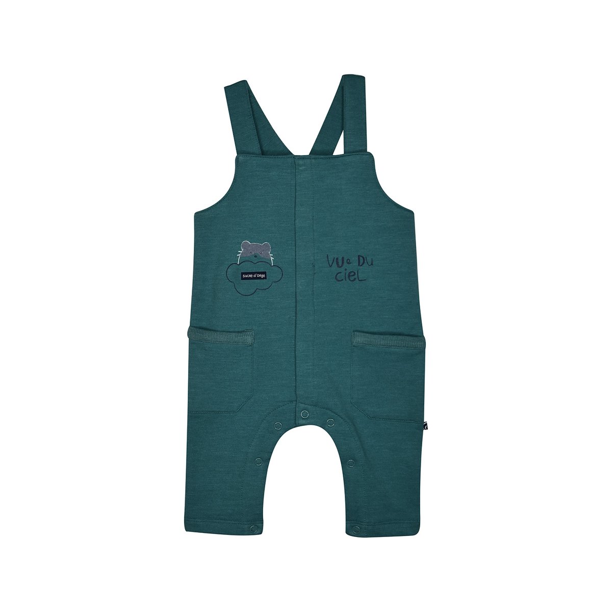 Tshirt salopette mingo maille long bebe bleu, SUCRE D'ORGE