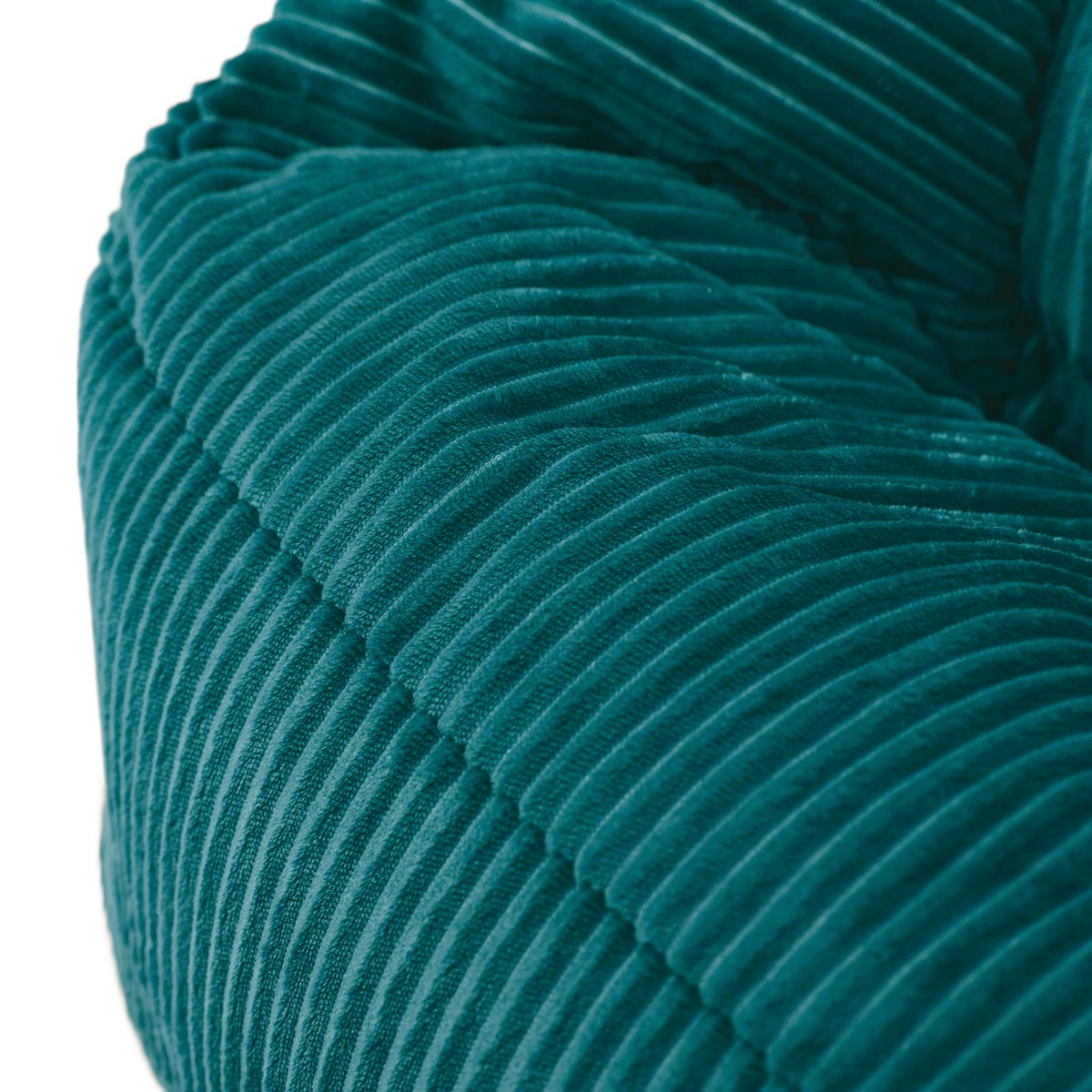 Pouf fauteuil enfant en velours côtelé Oeko-Tex® - NATALIA bleu canard, ICON