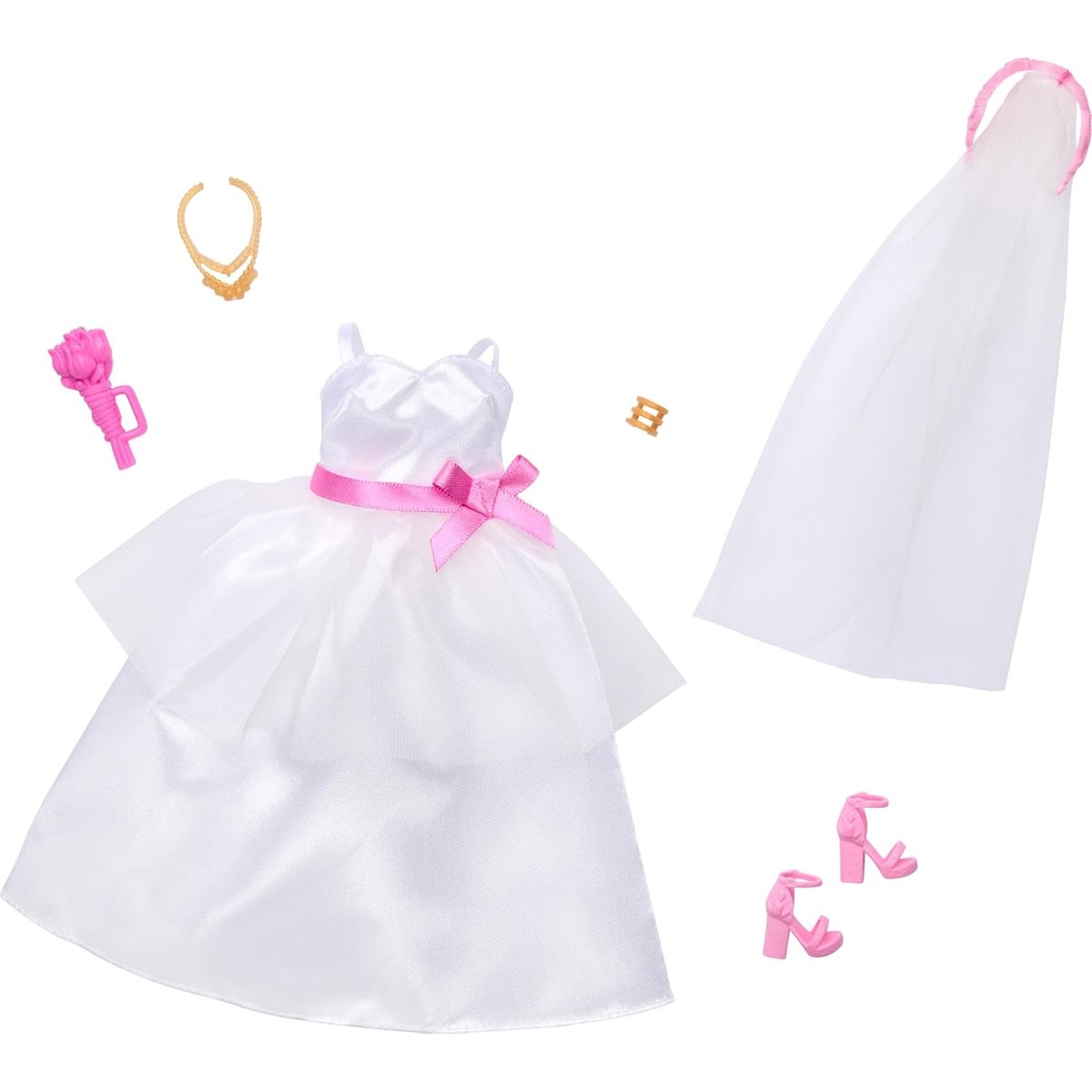 Ensemble de vêtements de mariée blanc, MATTEL