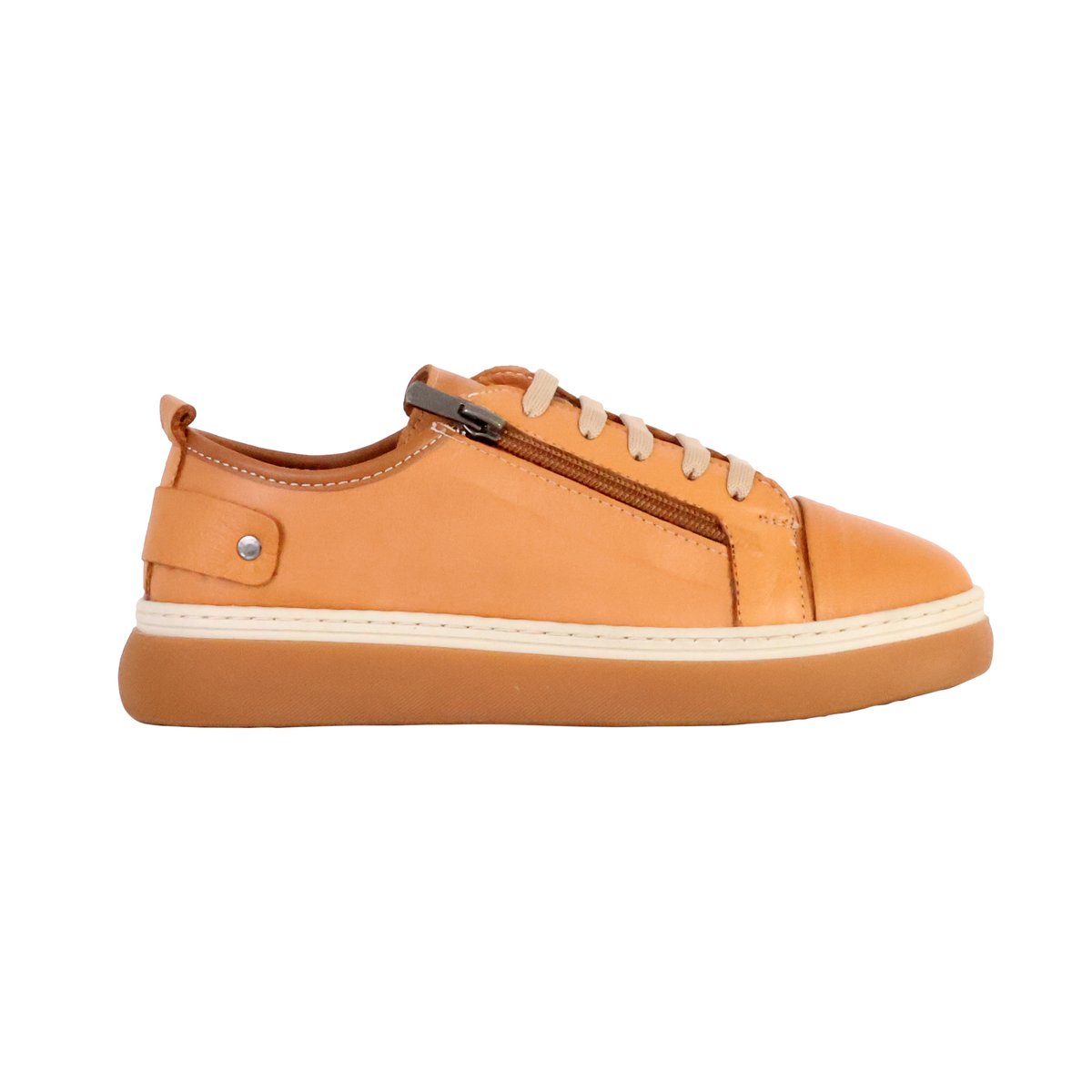 Basket Basse Cuir Alénoa camel, THE DIVINE FACTORY