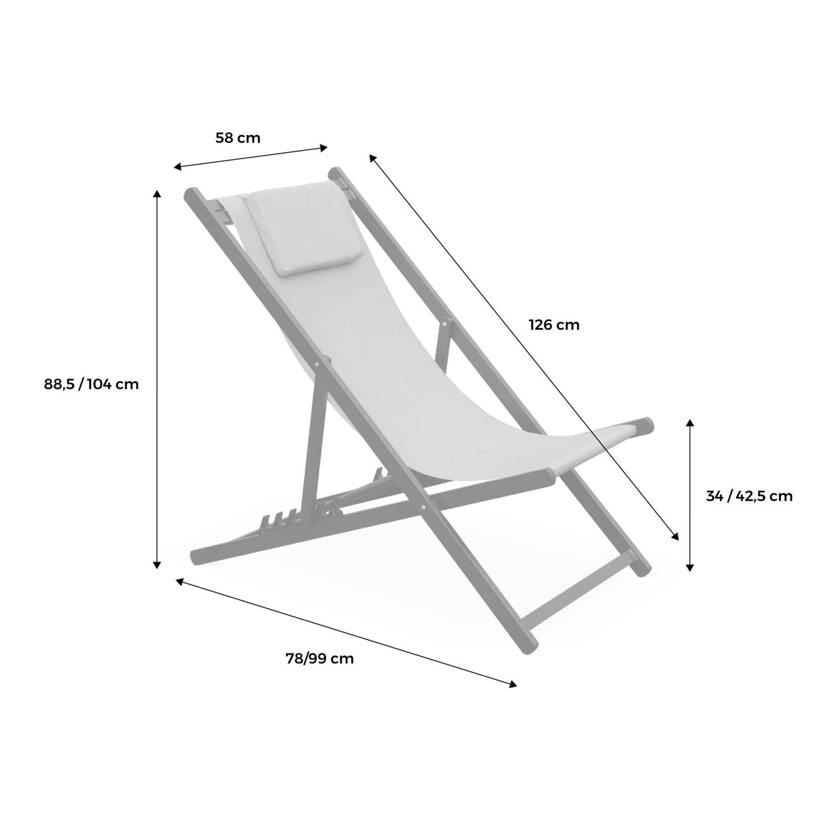 Bain de soleil aluminium multi positions (lot de 2) GAIA taupe, SWEEEK