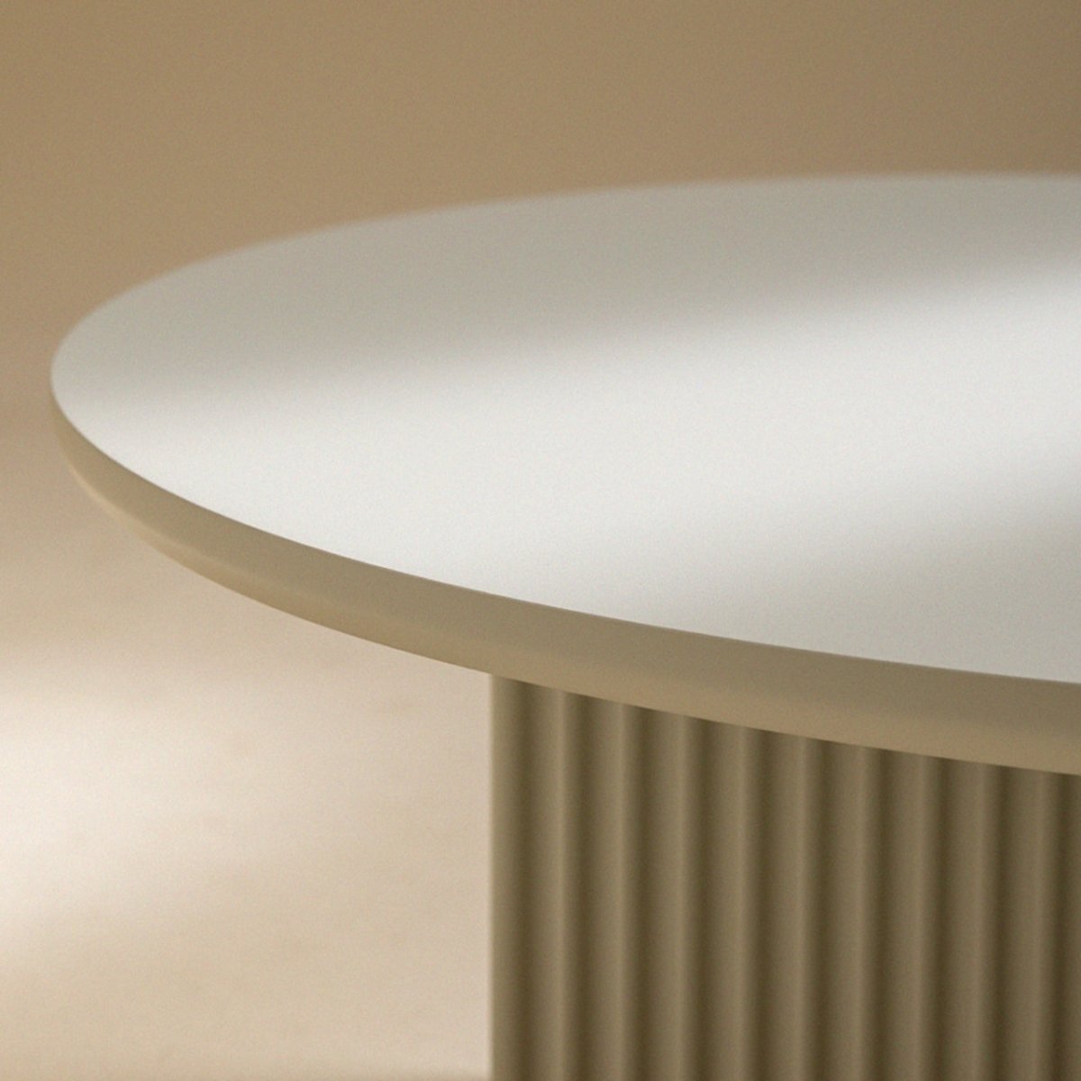 Table basse ronde en bois  80cm- JURA grège, DRAWER