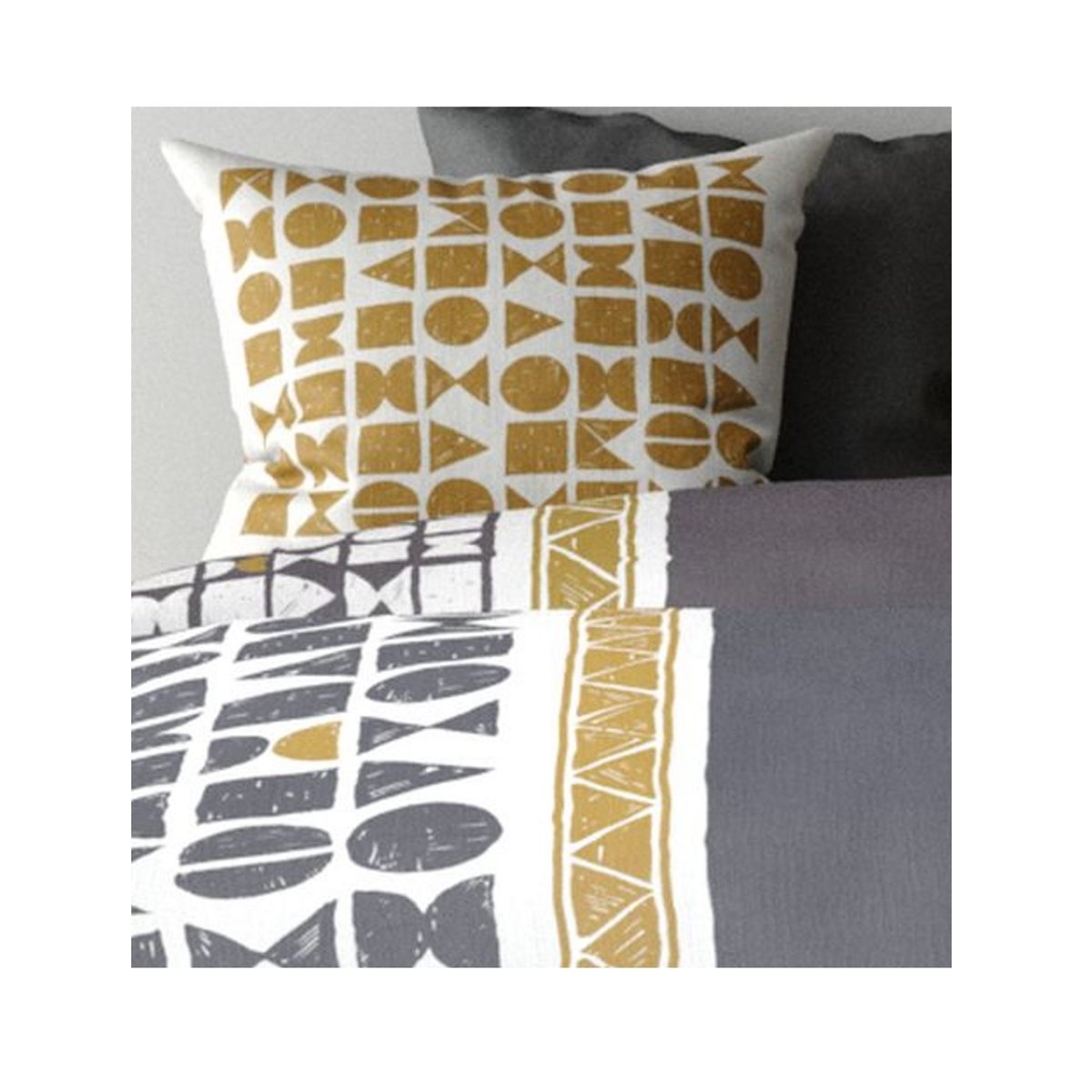 Parure de lit reversible Union gris, EDEN