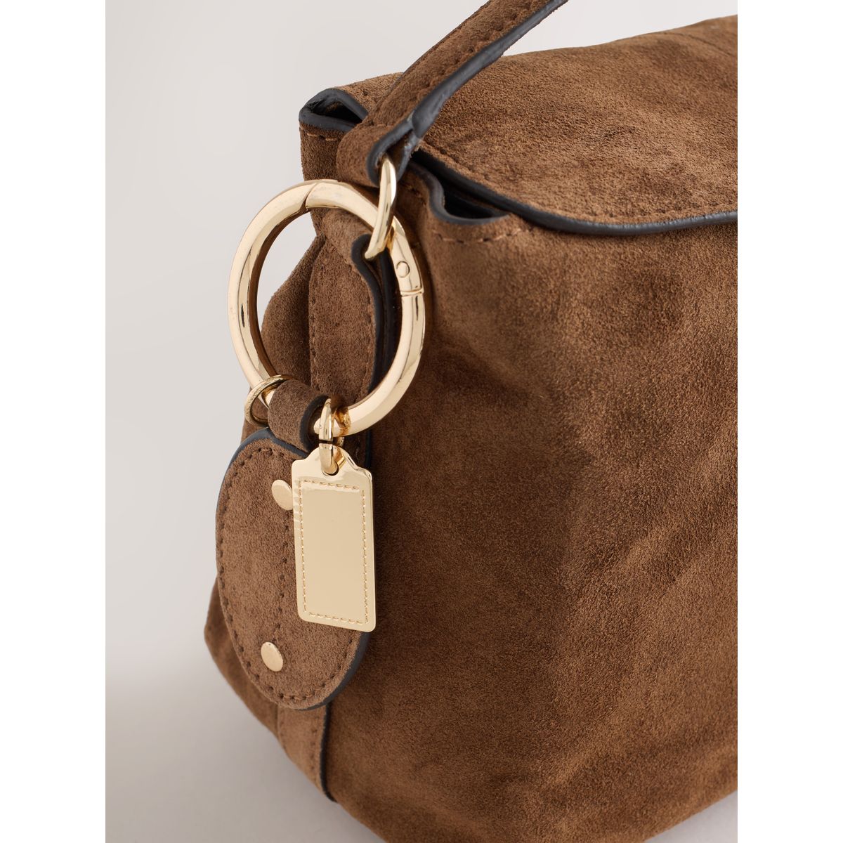 Sac à bandoulière en daim avec pampille marron fauve, NEXT