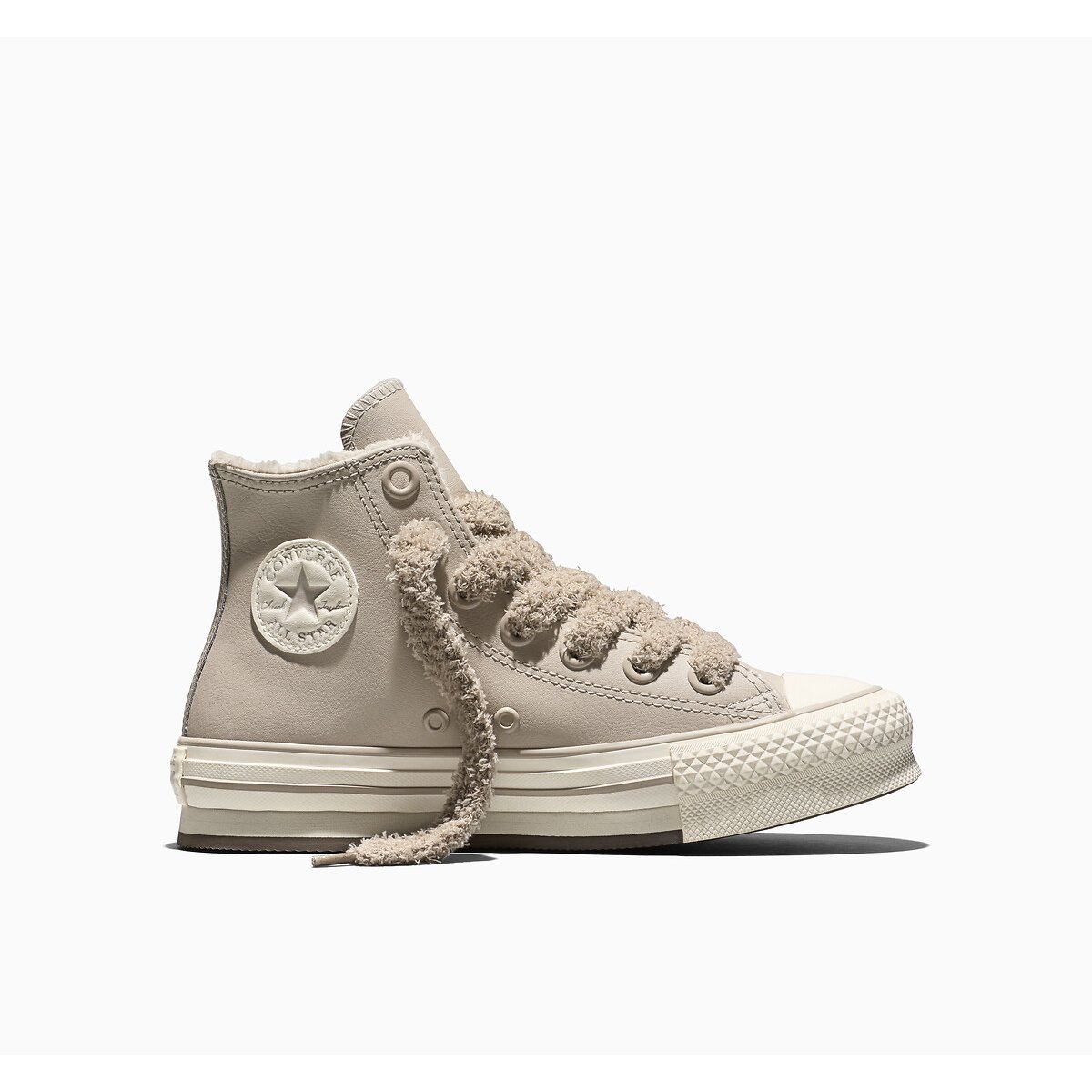 Sneakers in pelle CHUCK TAYLOR ALL STAR EVA LIFT WEATHERIZED beige chiaro, CONVERSE