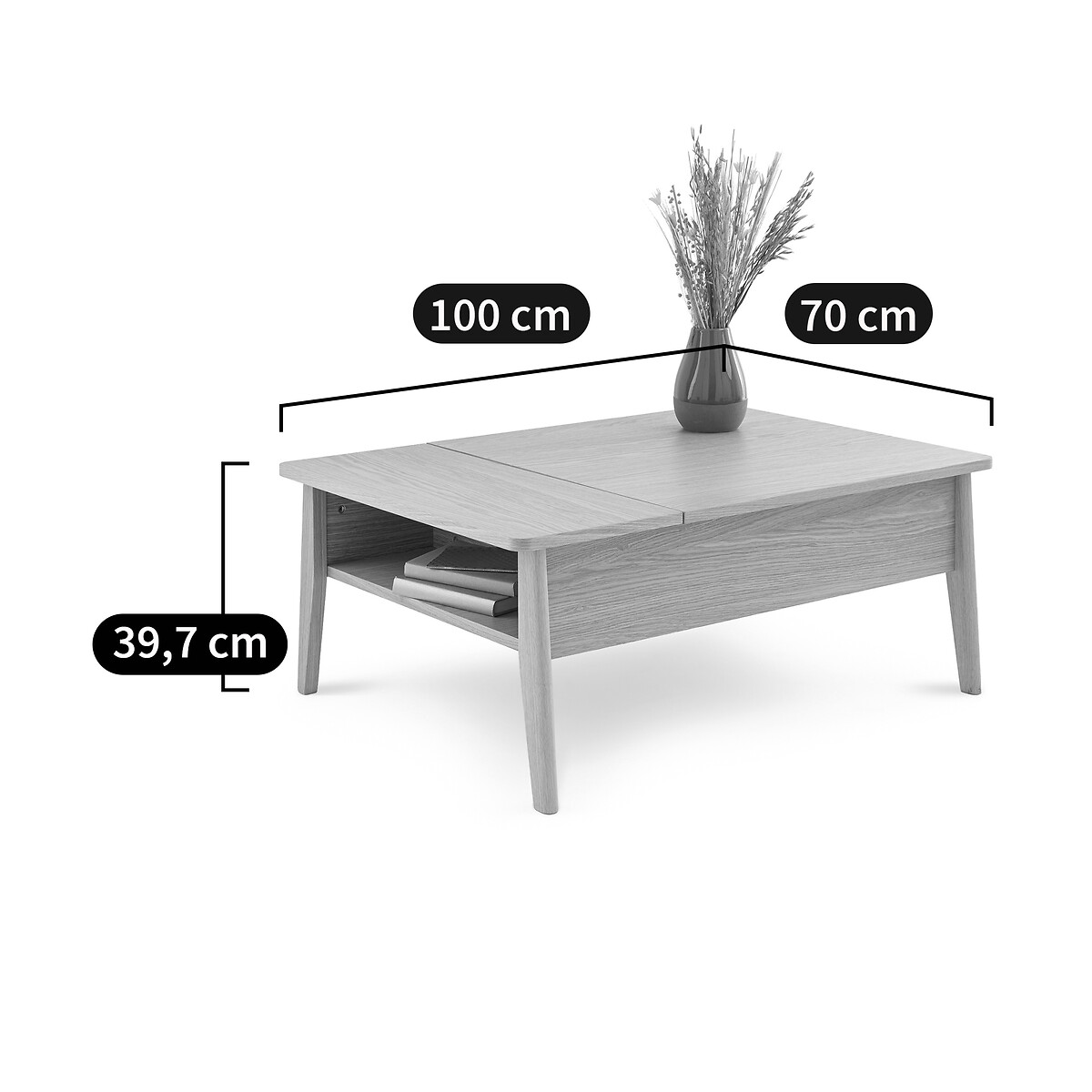 Suzon Lift-Top Coffee Table natural, LA REDOUTE INTERIEURS