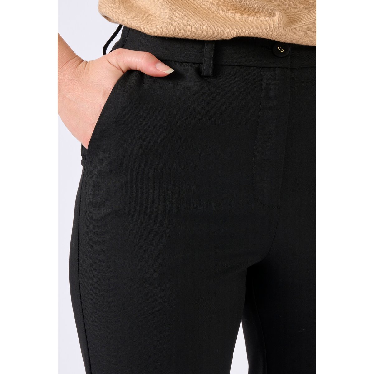 Pantalon cigarette mélange laine noir, DAMART
