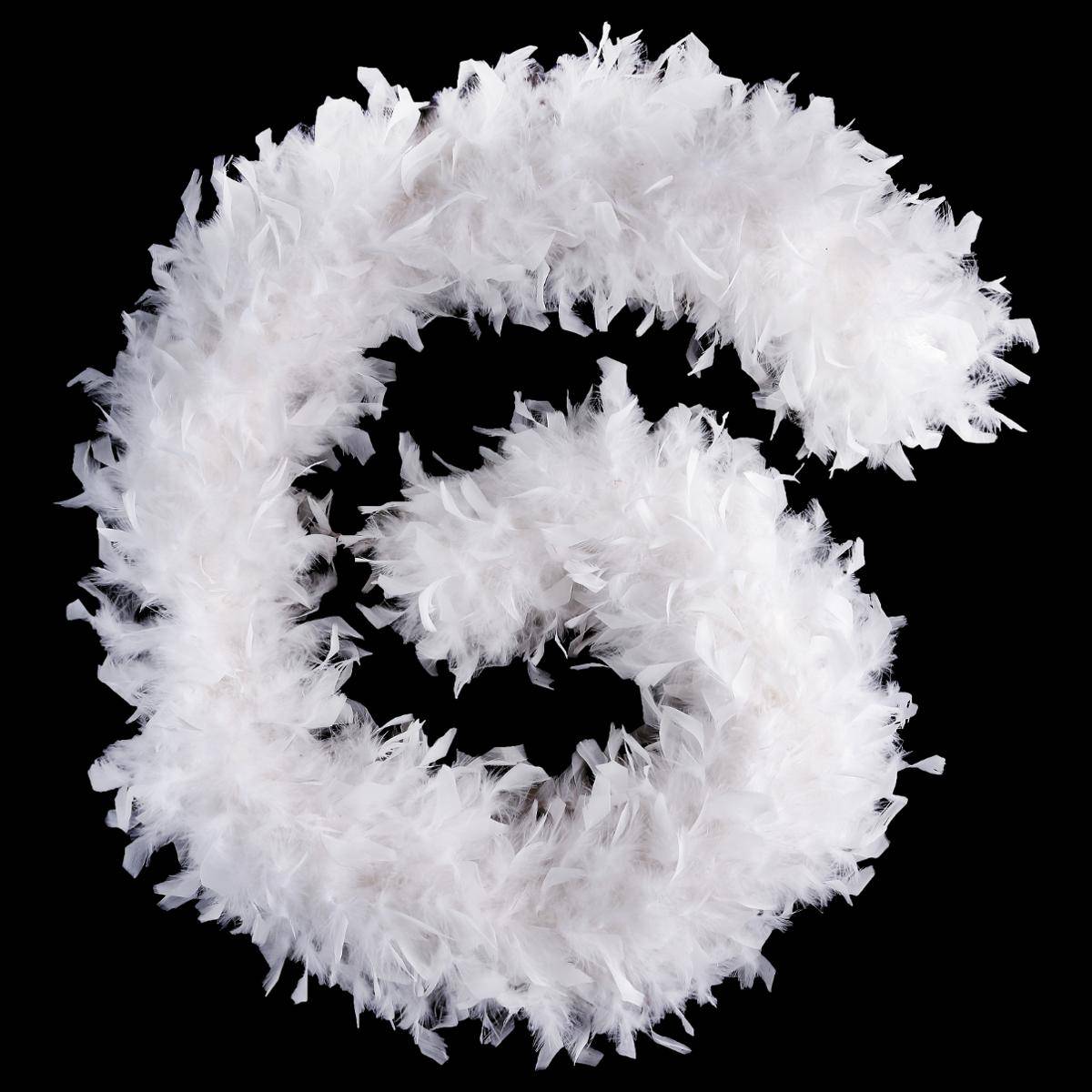Guirlande de Noël boa blanc 1m80 100g en plumes blanc, ATMOSPHERA
