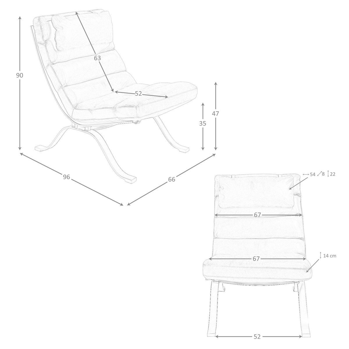 Fauteuil en cuir marron foncé | acier noir, ANGEL CERDA