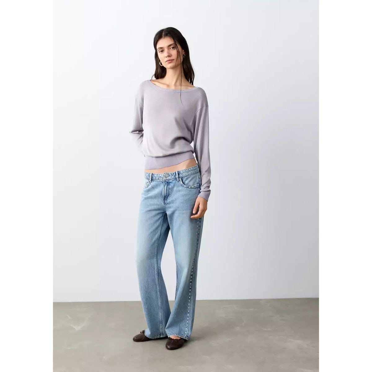 Pull-over col bateau violet clair/pastel, MANGO TEEN
