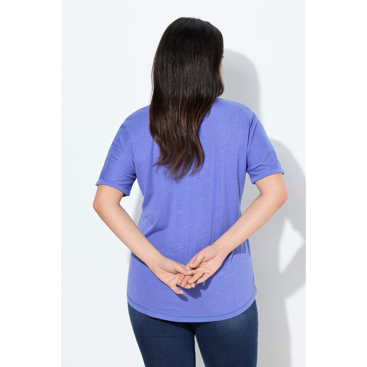 T-shirt oversize à col rond et lavande, ULLA POPKEN
