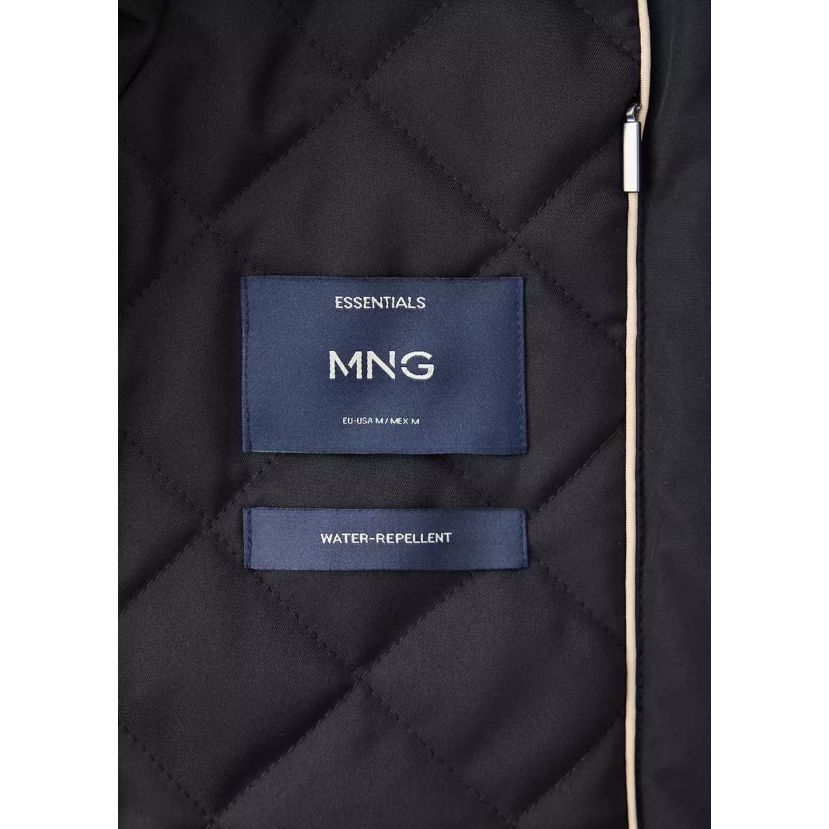 PARKA MÉLANGE COTON DÉPERLANT noir, MANGO MAN