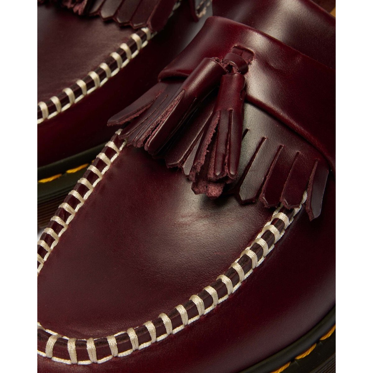 Mocassins Adrian Ben Tassel en cuir Orleans rouge, DR. MARTENS