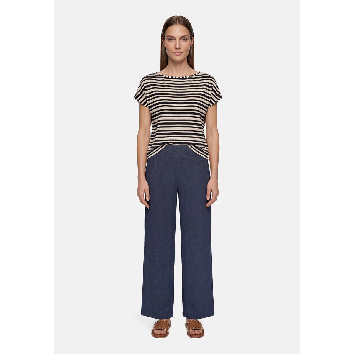 T-shirt à rayures à encolure bateau dark blue/nature, BETTY BARCLAY