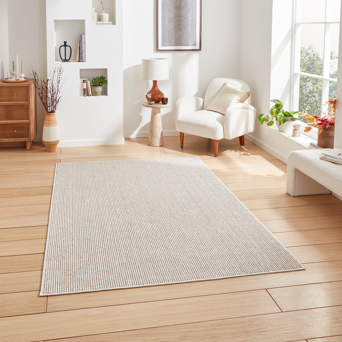 Neutral Boucle Textured Rug beige, SO'HOME