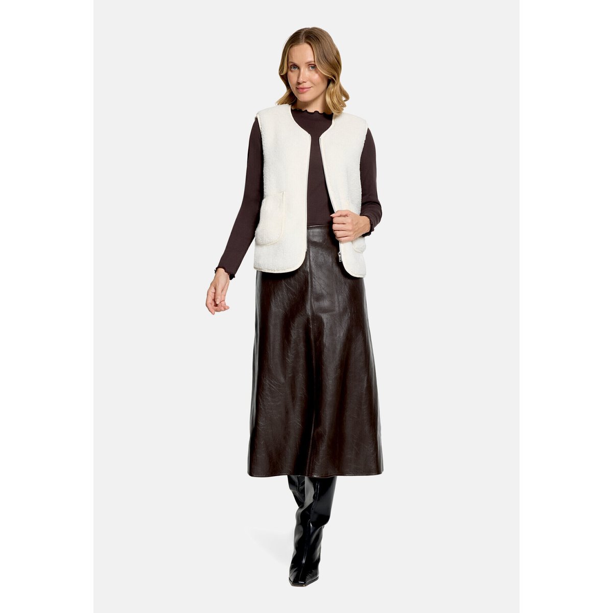 Veste molletonnée à poches plaquées lucent white, CARTOON