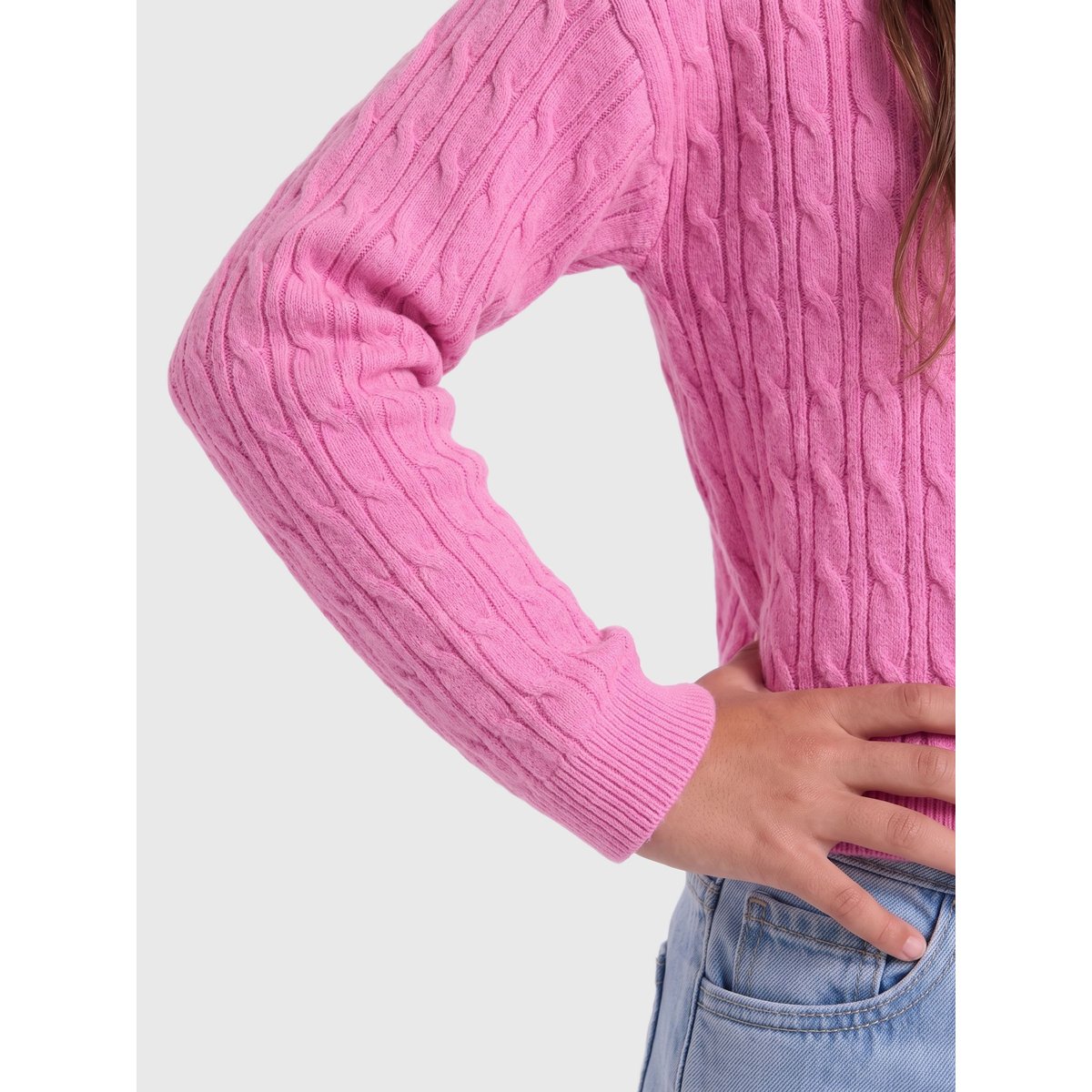 Pull En Maille rose - cyclamen 1, KIDS ONLY