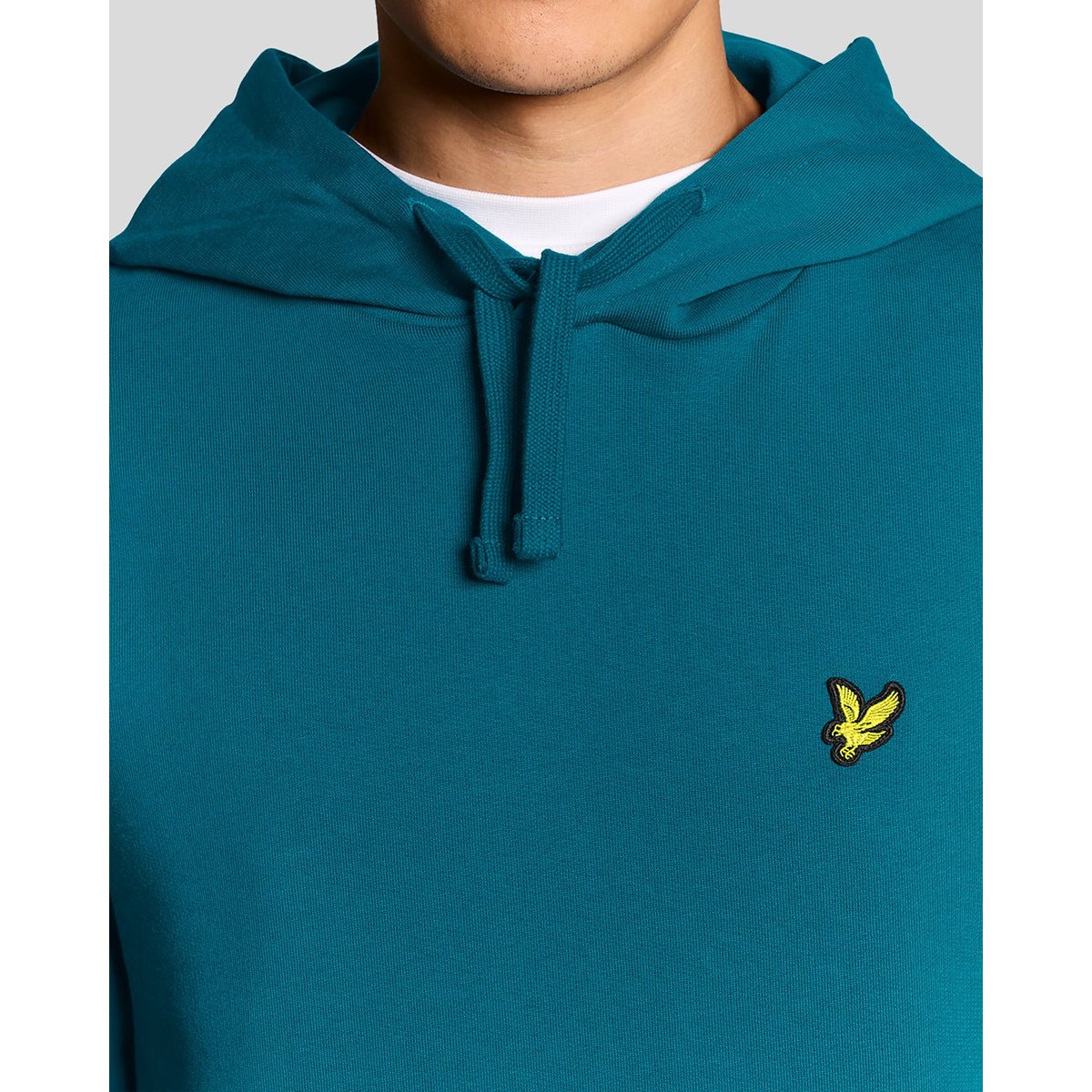 Sweat à capuche en coton loopback bleu lagon, LYLE & SCOTT