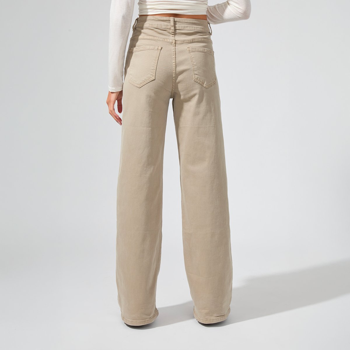 Jean droit taille haute ALAMO beige, BENOA