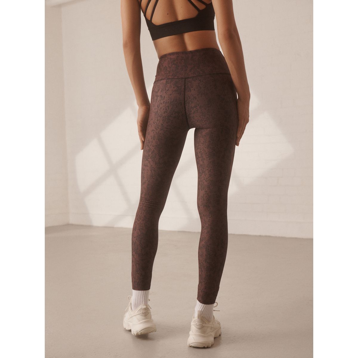 Legging de yoga balance sports imprimé abstrait brun, NEXT