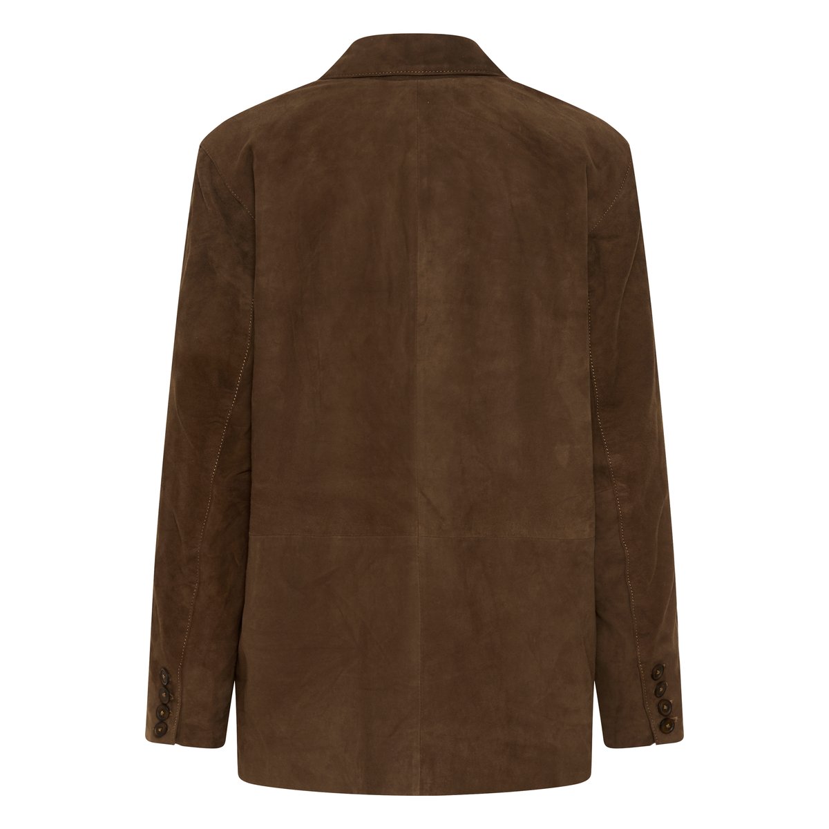 Veste en cuir marron carafe, KAFFE