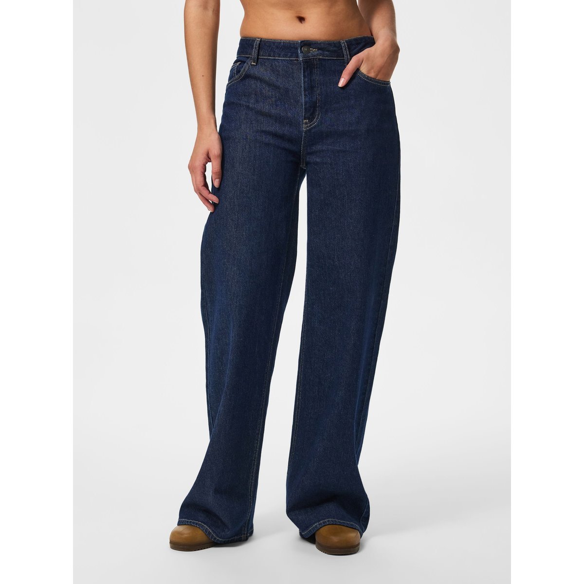 Jean À Coupe Ample bleu - dark blue denim1, PIECES