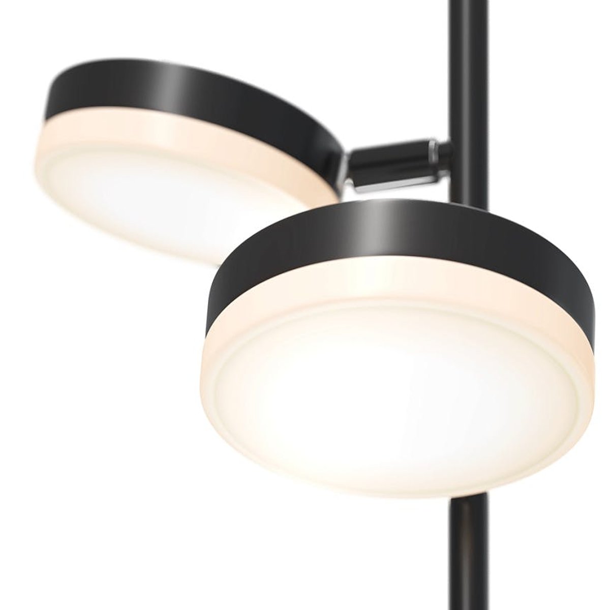 Lampadaire noir LED – 2 lampes disques articulées OCALA noir, PIER IMPORT