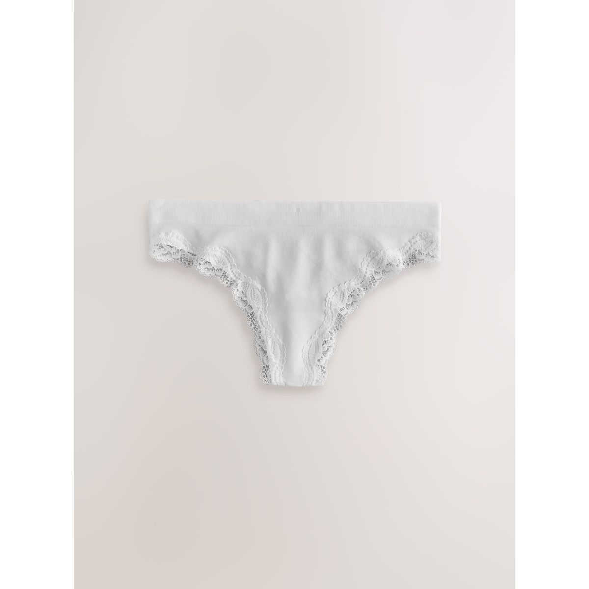 Brassière tanga sans couture dentelle blanc, NEXT