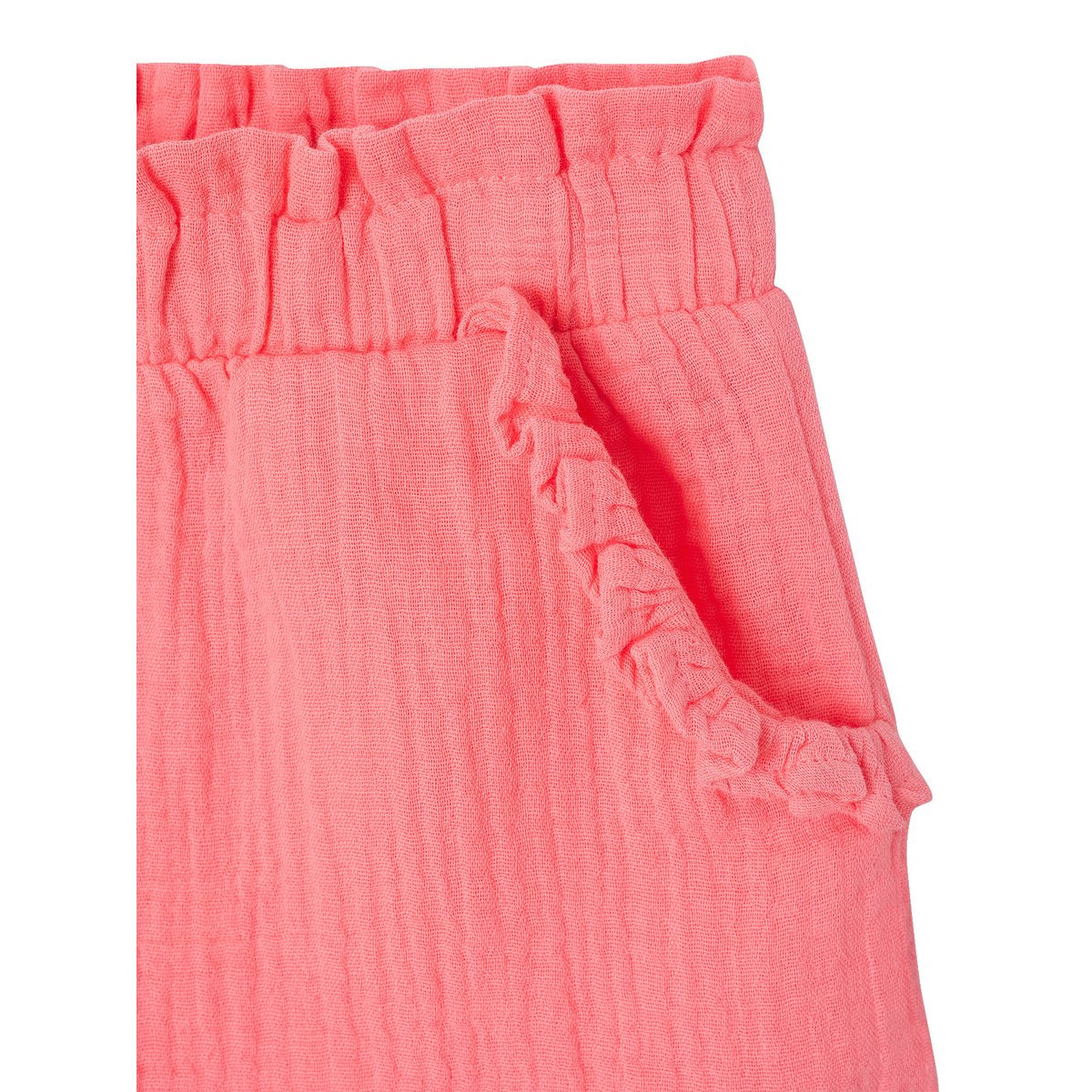 Short taille en gaze de coton rose, VERTBAUDET