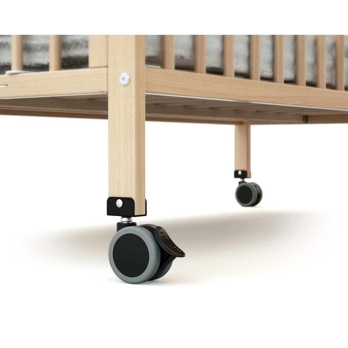 Folding wooden baby bed FLOW blanc, AT4
