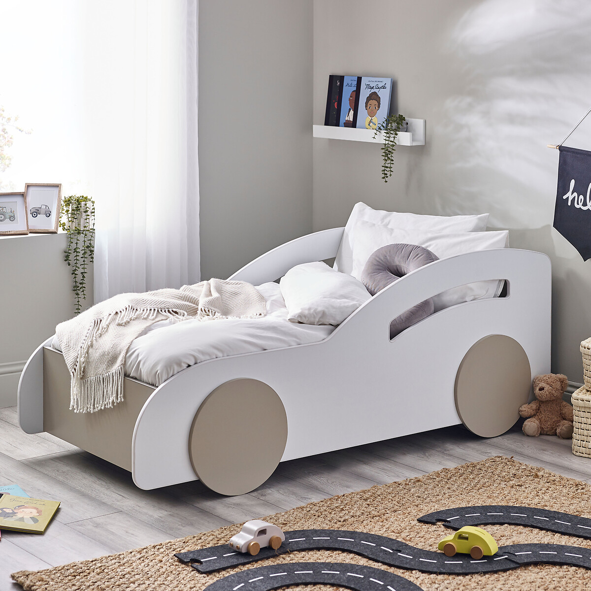 Racer Toddler Bed white/wood, SO'HOME