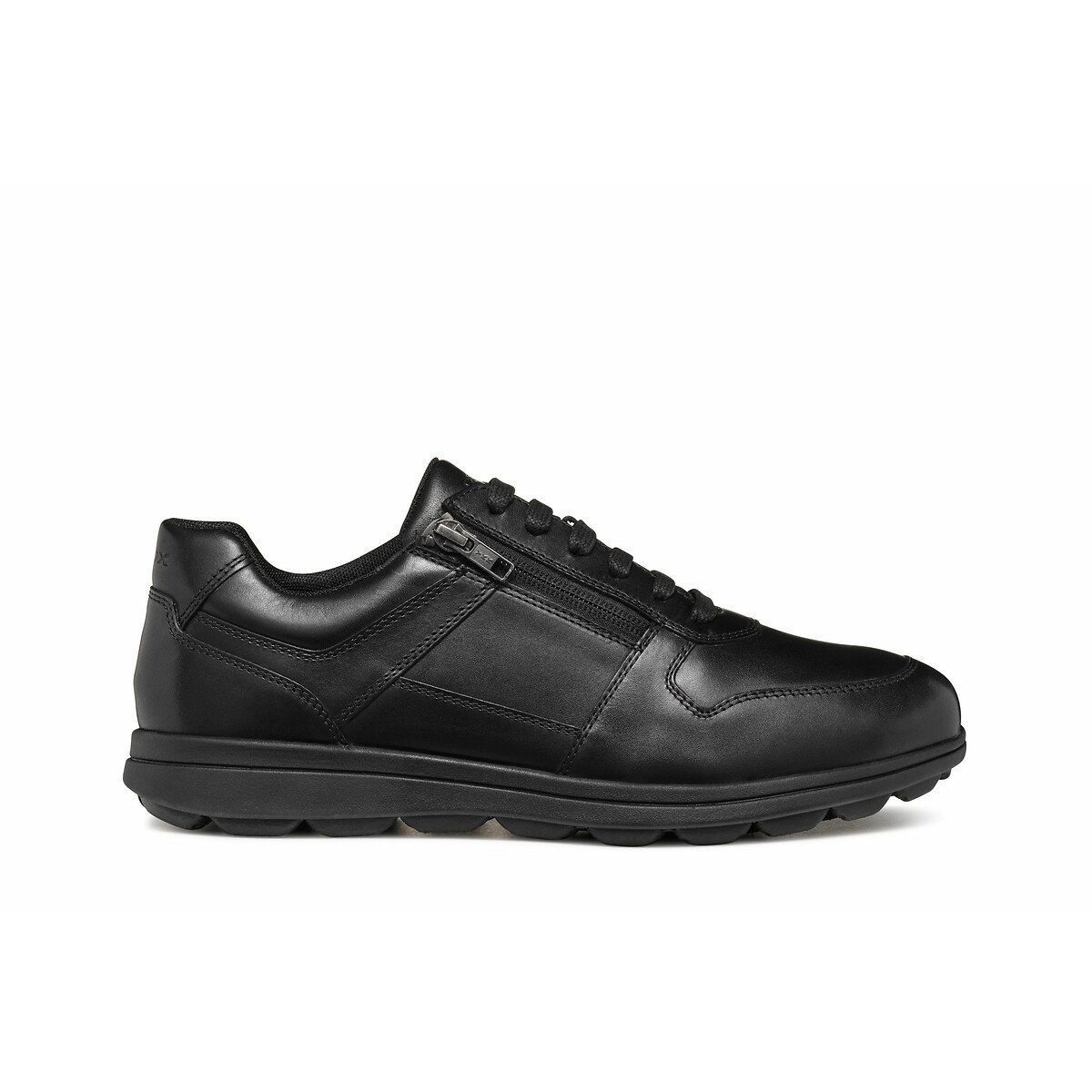 Baskets respirantes zippées en cuir Spherica EC12 noir, GEOX