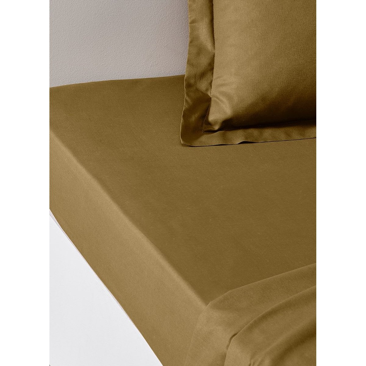 Drap housse 2 personnes uni coton grand bonnet ORGANIC marron, TODAY