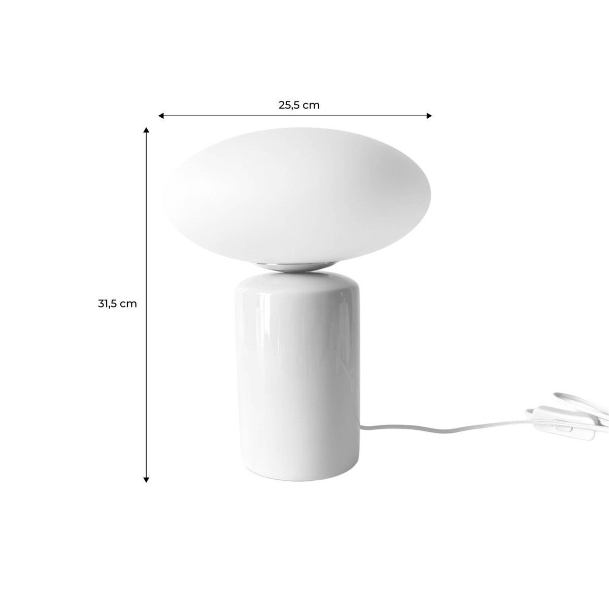 Lampe de table intérieur céramique et verre Ø25,5cm LYRA kaki, SWEEEK