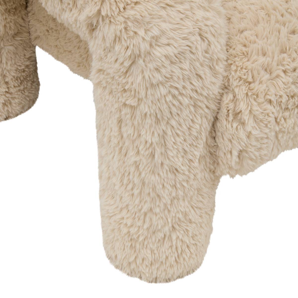 Fauteuil bas en bois avec accoudoirs en arches ELYON crème, ATMOSPHERA