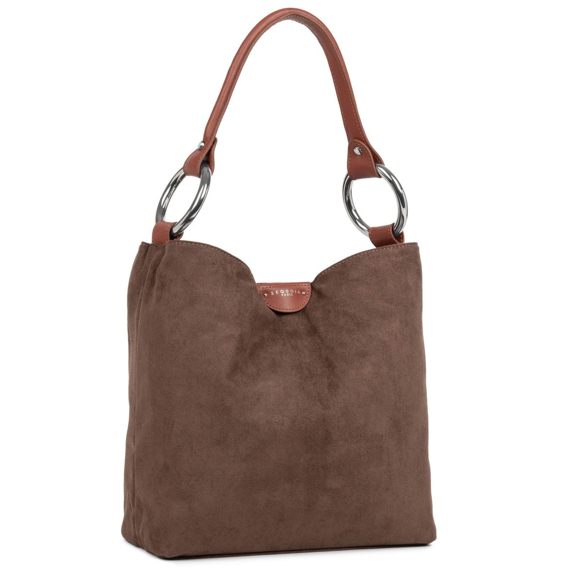 Sac Seau HANDLE SUÉDINE marron, SEQUOIA