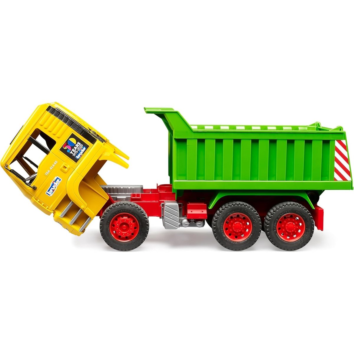 Édition spéciale 50 ans MAN TGA camion à benne basculante multicolore, BRUDER