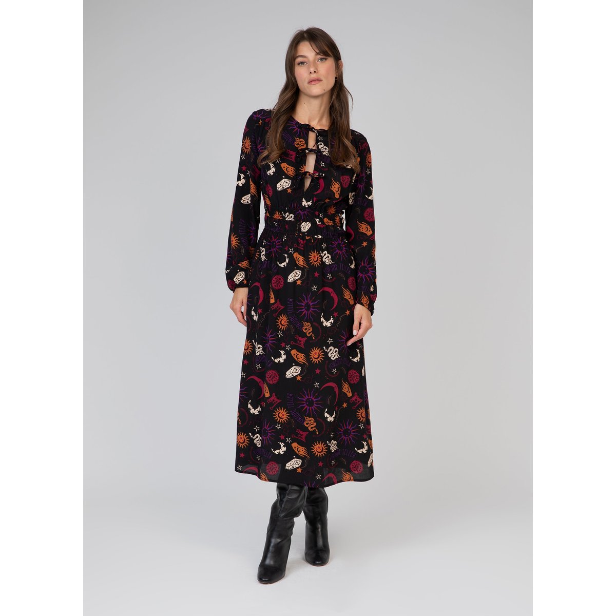 Robe Longue MERIVA bohème noir, AN'GE
