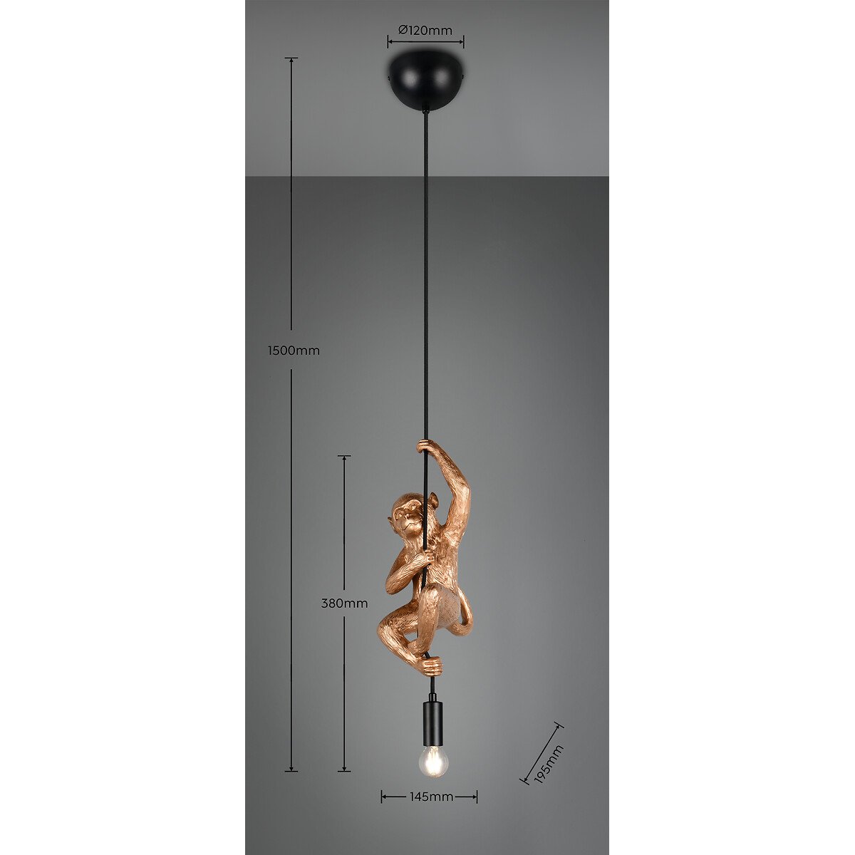 Suspensão Fips, da Trio Lighting dourado, TRIO LIGHTING