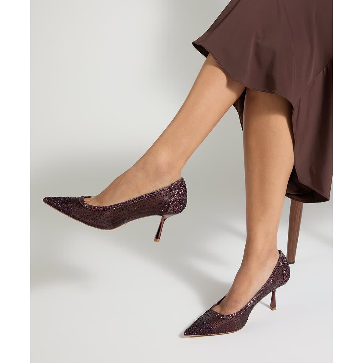 Escarpins ornés de résille - BRIVELLE burgundy-synthetic, DUNE LONDON